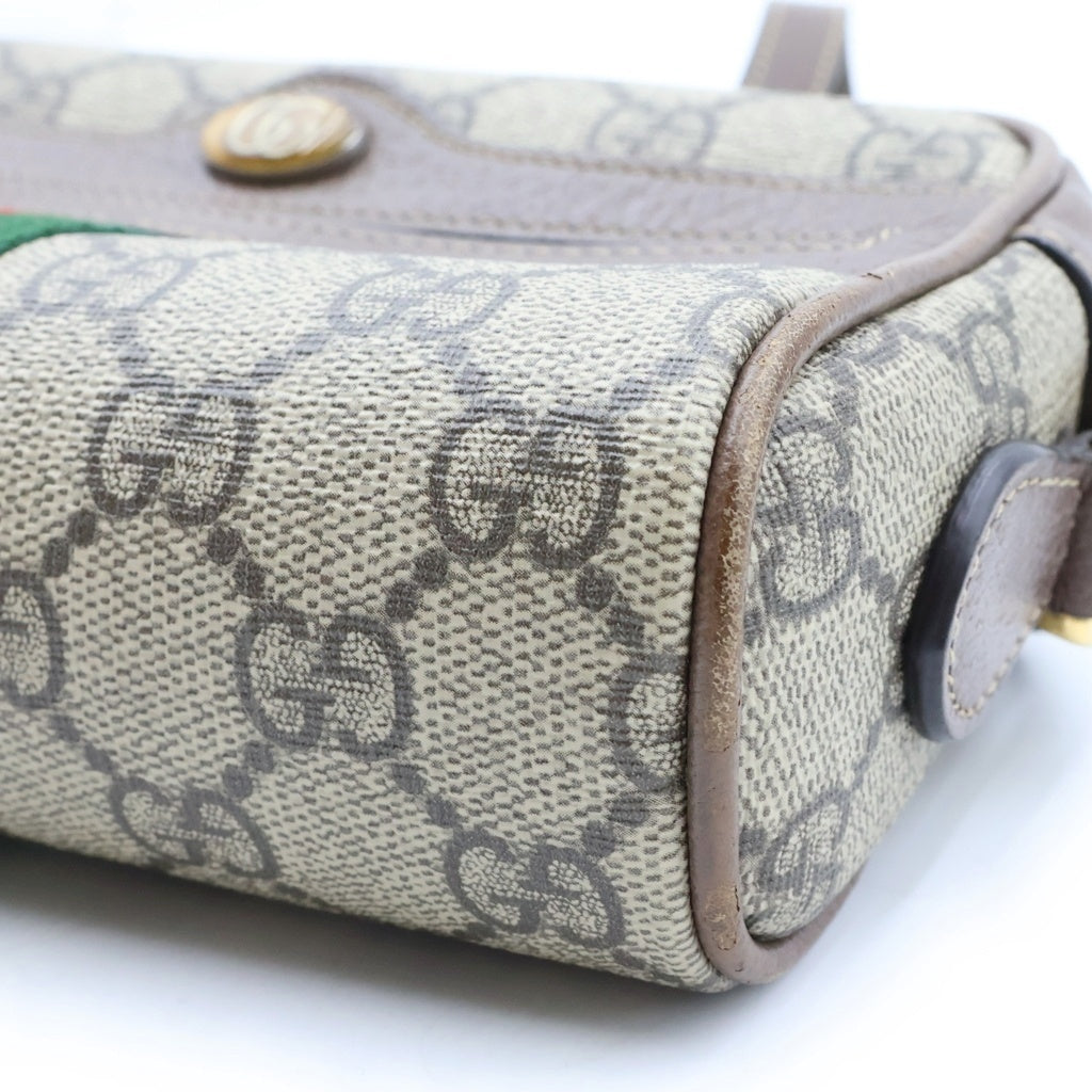 GUCCI(グッチ) オフィディア GGスプリーム シェリーライン ロゴ総柄 ショルダーミニバッグ ブラウン 517350