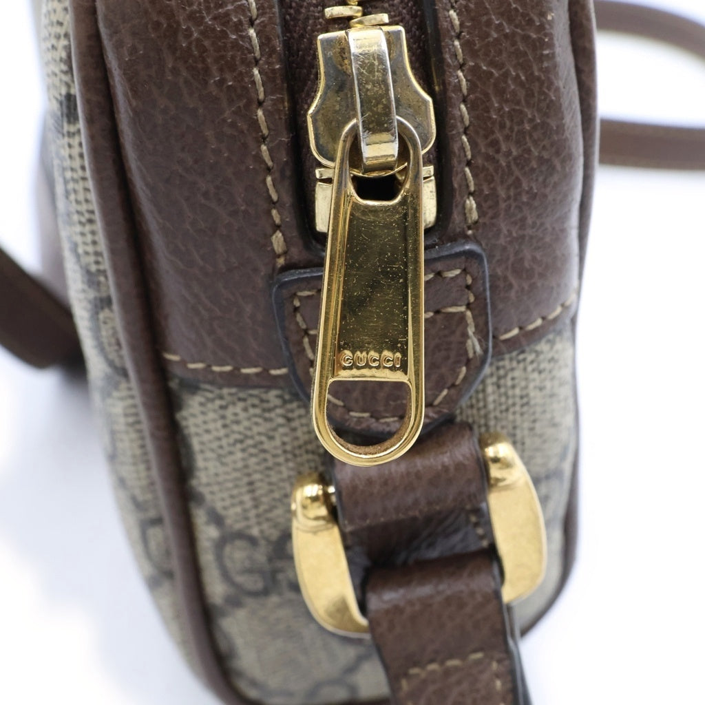 GUCCI(グッチ) オフィディア GGスプリーム シェリーライン ロゴ総柄 ショルダーミニバッグ ブラウン 517350