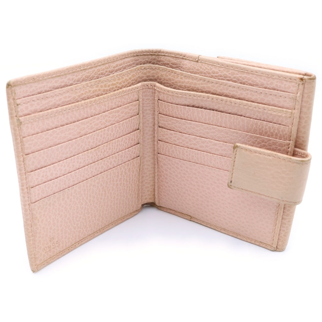 GUCCI(グッチ) GGマーモント レザーコンパクトウォレット 2つ折り財布 ピンク 456122 レディース