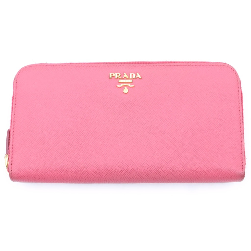PRADA(プラダ) サフィアーノ ラウンドジップ長財布 ピンク レディース