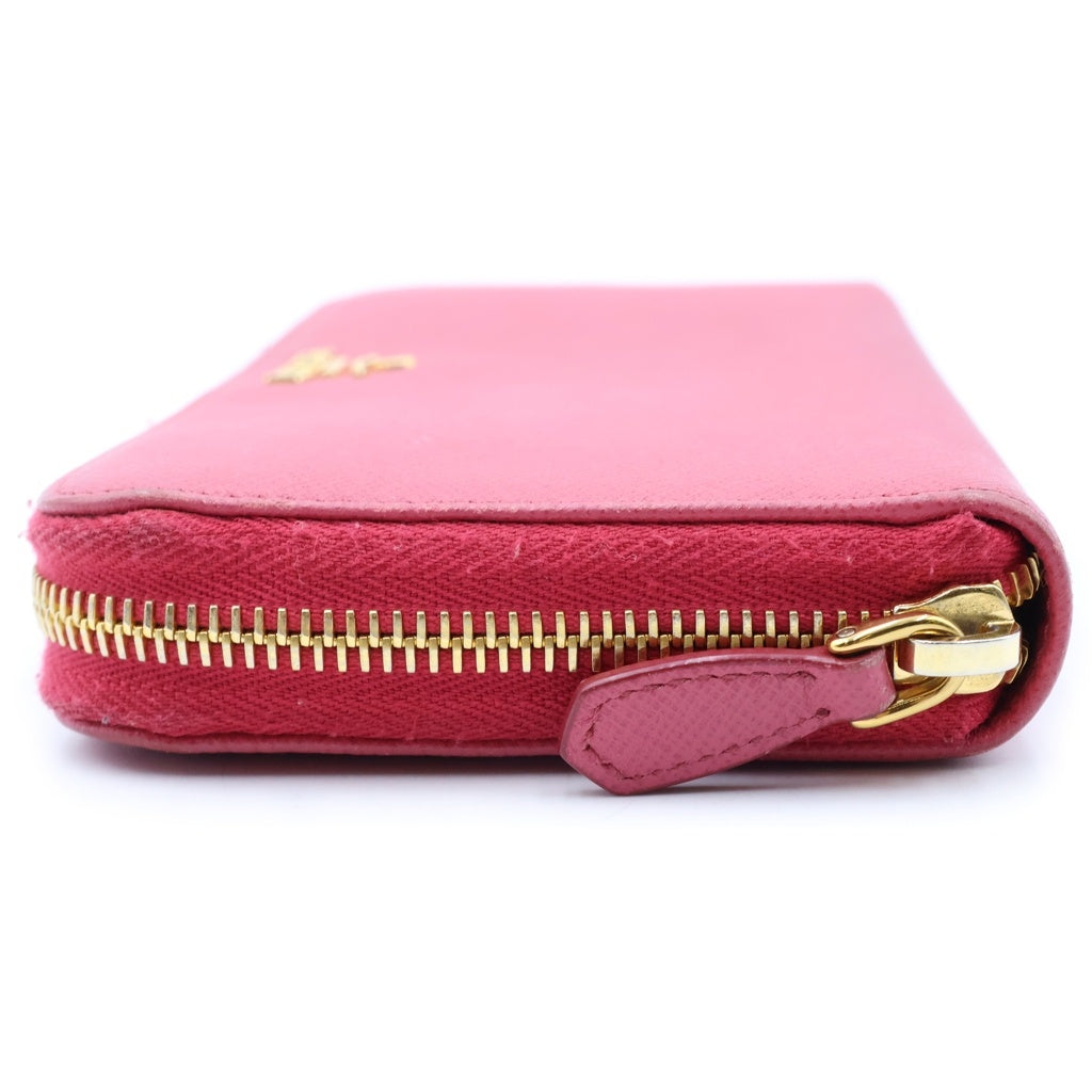 PRADA(プラダ) サフィアーノ ラウンドジップ長財布 ピンク レディース