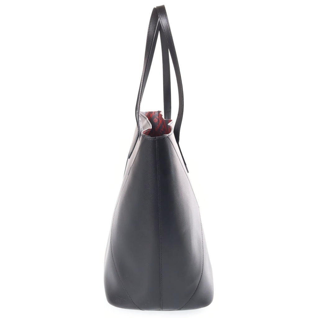 GIVENCHY(ジバンシィ) フロントロゴプリント 総柄チェーンプリント レザートートバッグ ブラック レディース