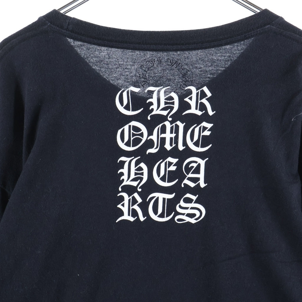 CHROME HEARTS(クロムハーツ) Vertical L/S T-Shirt ヴァーティカルロゴ 両面プリント アームロゴプリント クルーネック長袖Tシャツカットソー ブラック