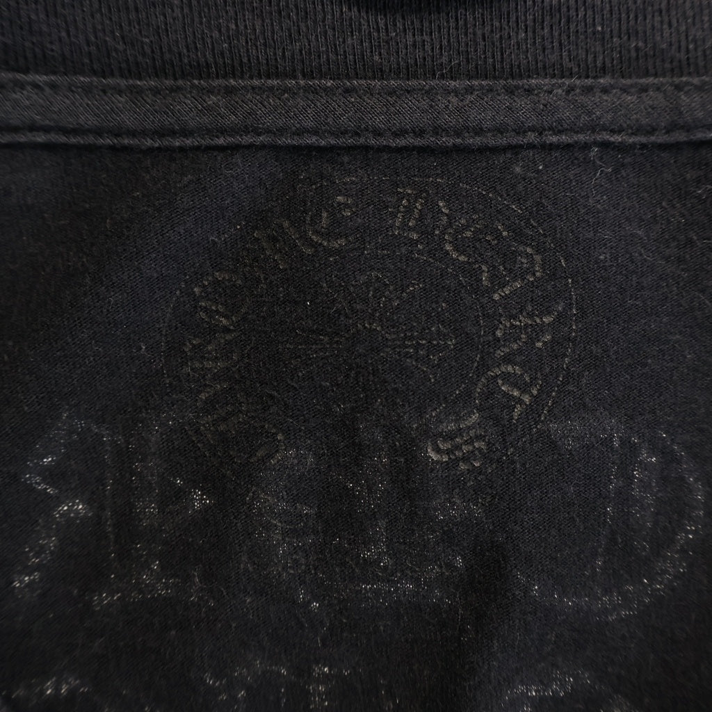 CHROME HEARTS(クロムハーツ) Vertical L/S T-Shirt ヴァーティカルロゴ 両面プリント アームロゴプリント クルーネック長袖Tシャツカットソー ブラック