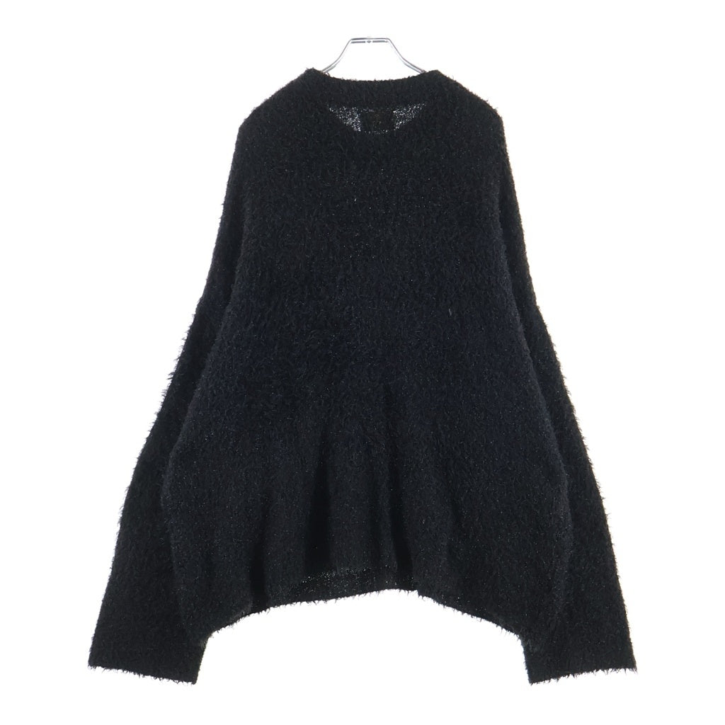 SAINT MICHAEL(セントマイケル) 25AW CREW NECK KNIT GLITTER グリッター モヘア調 クルーネック長袖ニットセーター ブラック SM-HR1-0000-068