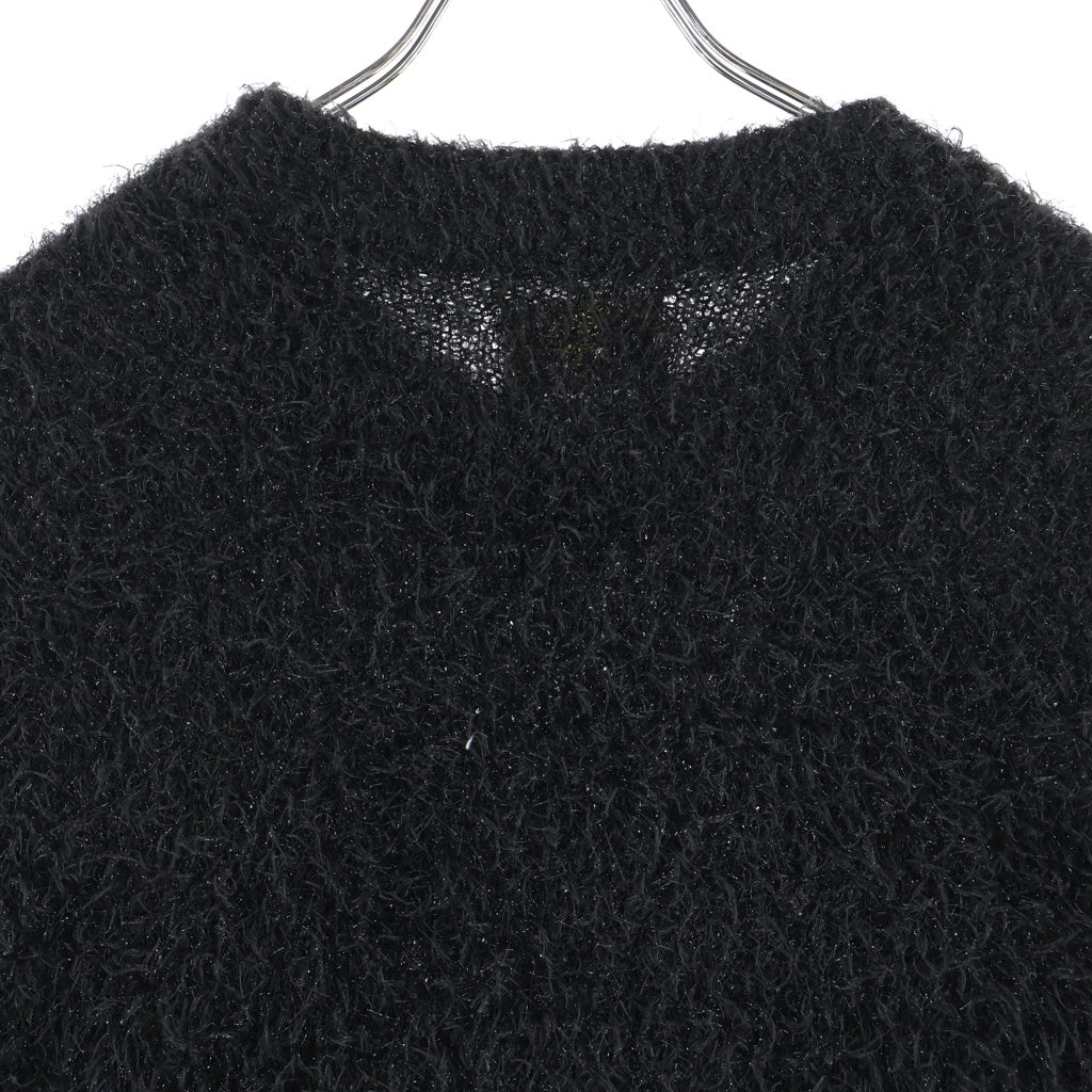 SAINT MICHAEL(セントマイケル) 25AW CREW NECK KNIT GLITTER グリッター モヘア調 クルーネック長袖ニットセーター ブラック SM-HR1-0000-068