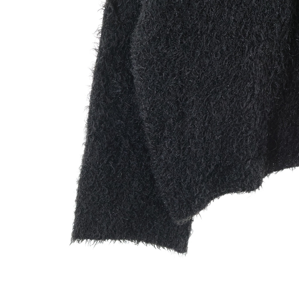 SAINT MICHAEL(セントマイケル) 25AW CREW NECK KNIT GLITTER グリッター モヘア調 クルーネック長袖ニットセーター ブラック SM-HR1-0000-068