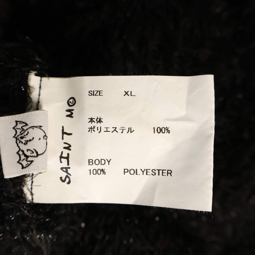 SAINT MICHAEL(セントマイケル) 25AW CREW NECK KNIT GLITTER グリッター モヘア調 クルーネック長袖ニットセーター ブラック SM-HR1-0000-068