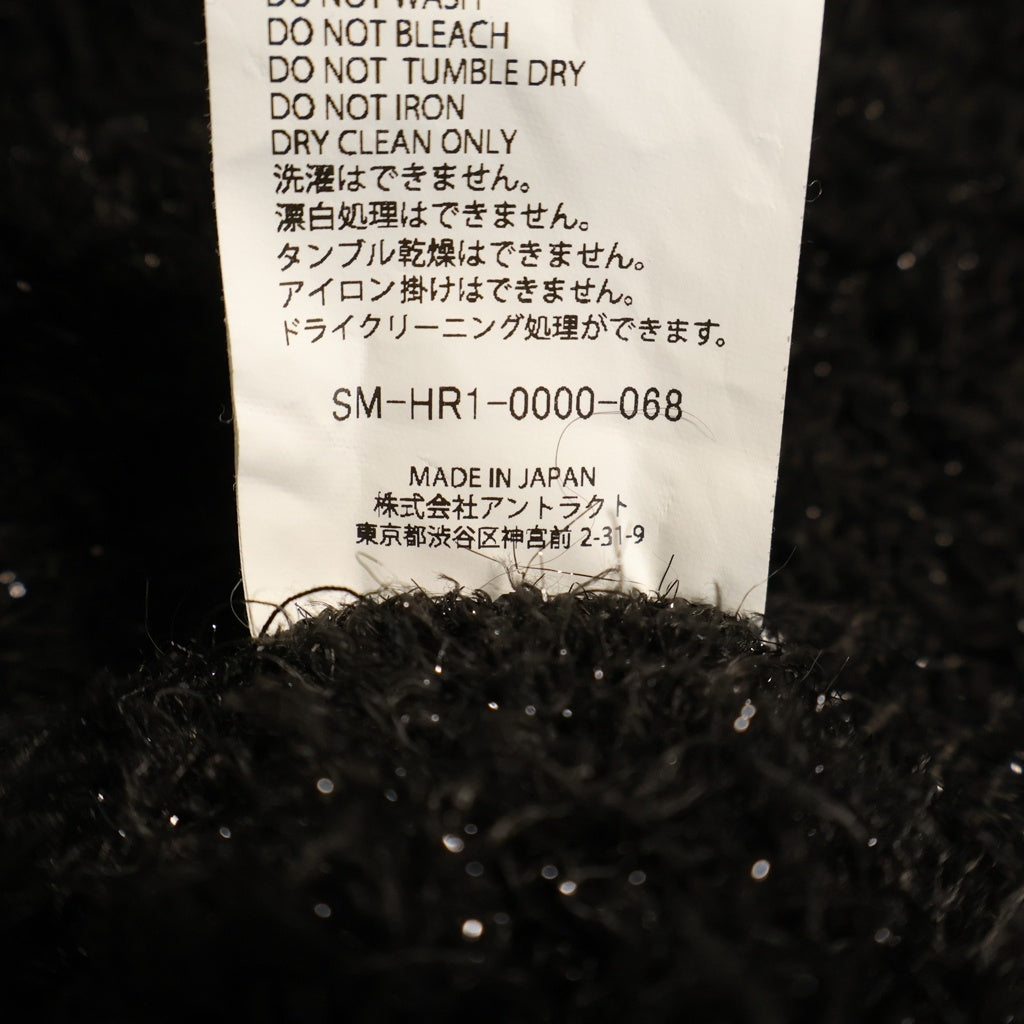 SAINT MICHAEL(セントマイケル) 25AW CREW NECK KNIT GLITTER グリッター モヘア調 クルーネック長袖ニットセーター ブラック SM-HR1-0000-068