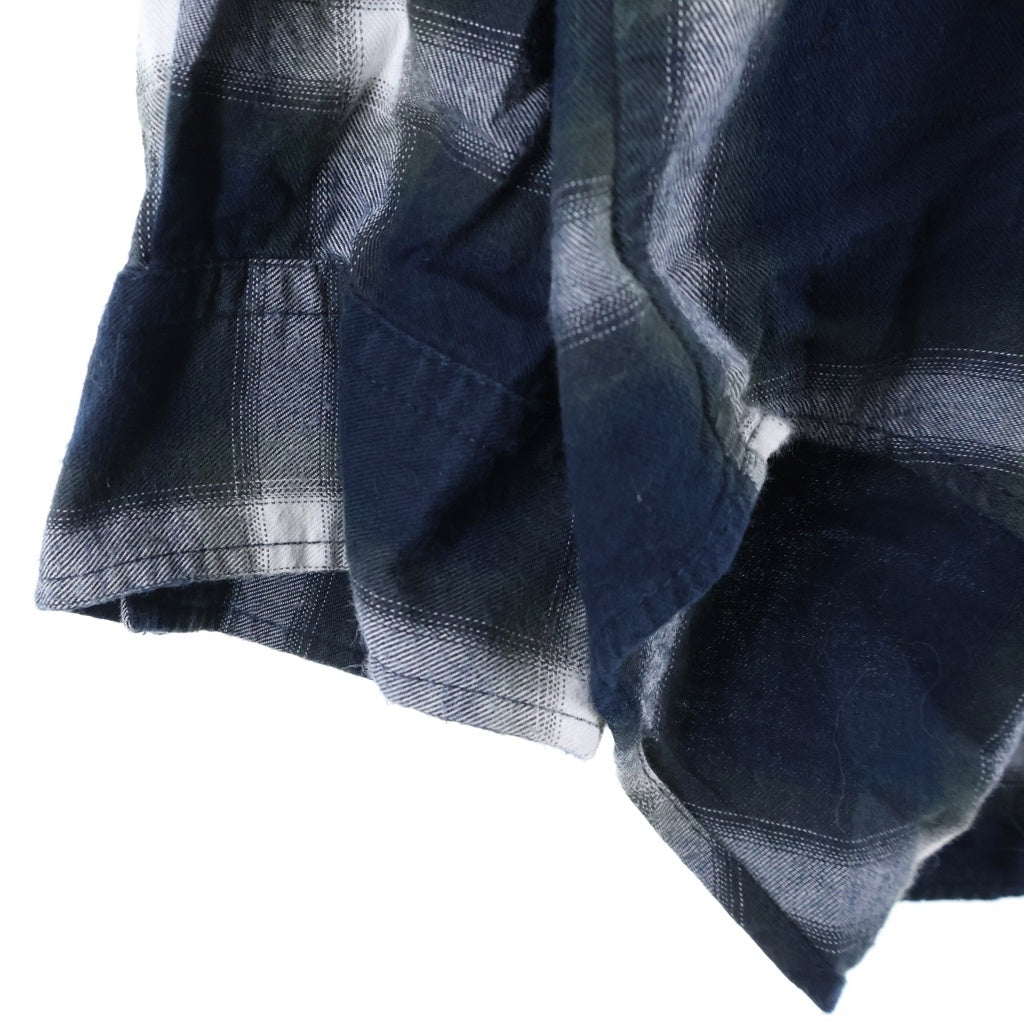 Acne Studios(アクネ ストゥディオズ) BUTTON UP SHIRT オンブレチェック コットン ボタンアップ長袖シャツ ネイビー BB0632- FN-MN-SHIR00068 BB0632