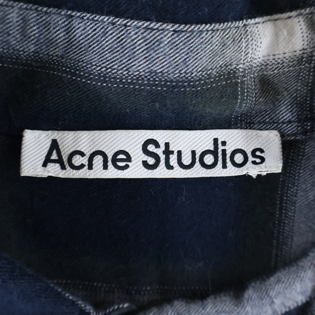 Acne Studios(アクネ ストゥディオズ) BUTTON UP SHIRT オンブレチェック コットン ボタンアップ長袖シャツ ネイビー BB0632- FN-MN-SHIR00068 BB0632