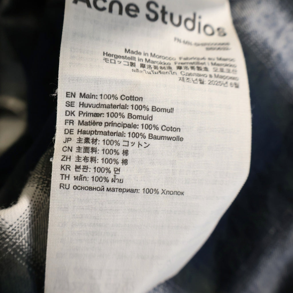 Acne Studios(アクネ ストゥディオズ) BUTTON UP SHIRT オンブレチェック コットン ボタンアップ長袖シャツ ネイビー BB0632- FN-MN-SHIR00068 BB0632