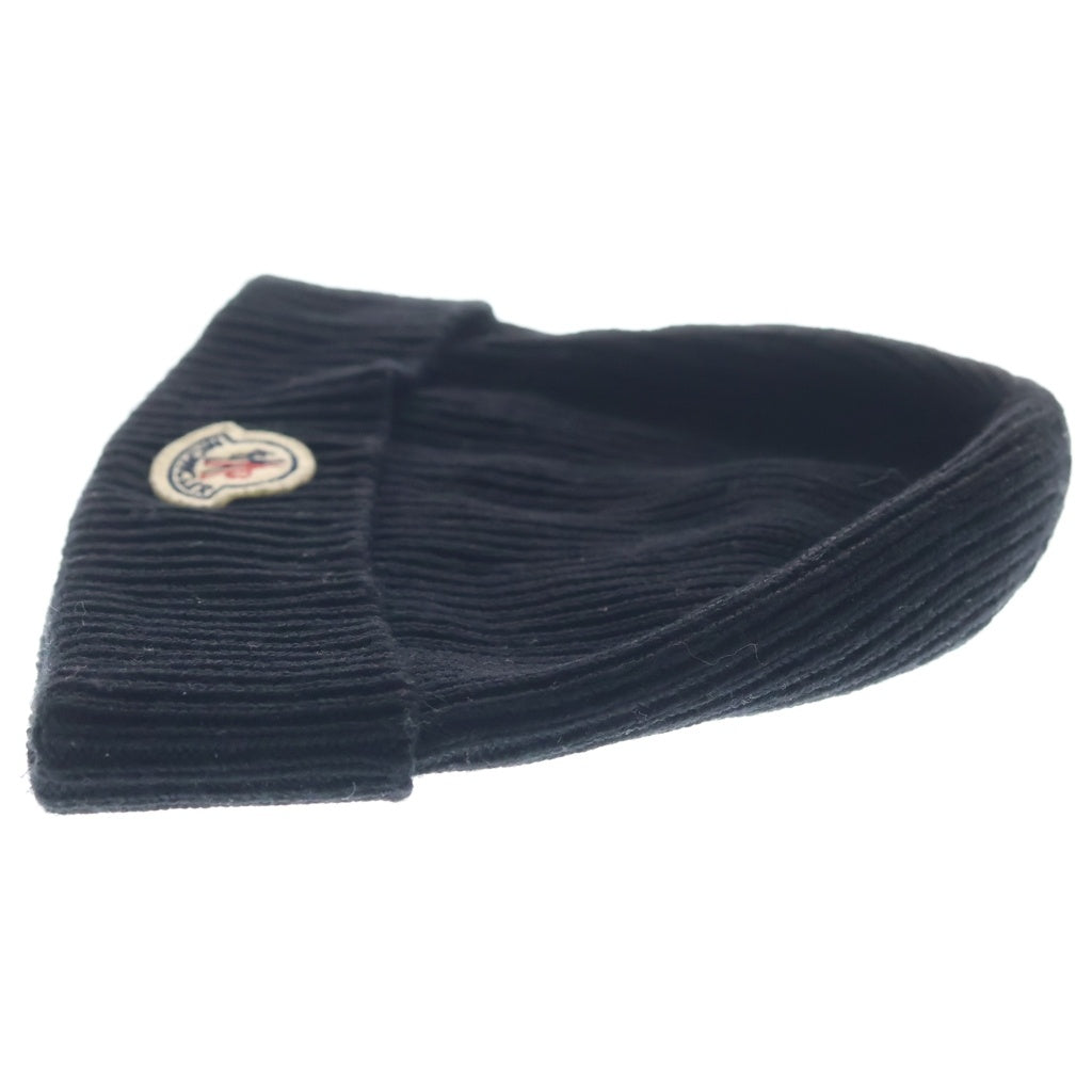 MONCLER(モンクレール) 25AW KNIT CAP フロントロゴワッペン ニットビーニー 帽子 ブラック K20913B70500