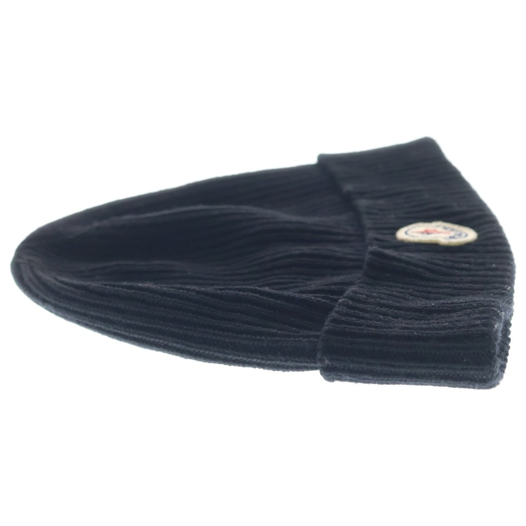 MONCLER(モンクレール) 25AW KNIT CAP フロントロゴワッペン ニットビーニー 帽子 ブラック K20913B70500
