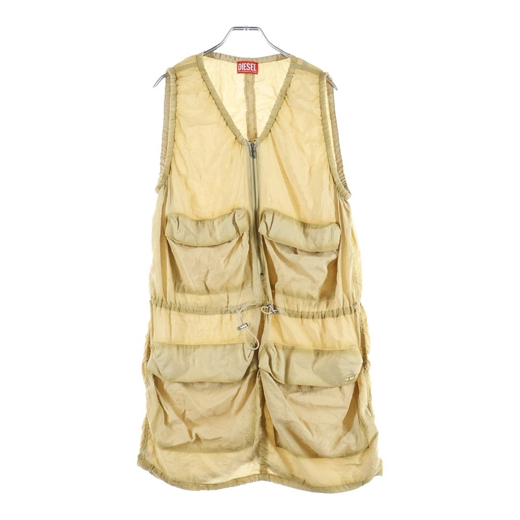 DIESEL(ディーゼル) D-RESDEN DRESS ノースリーブ Vネック カーゴワンピース ライトブラウン レディース A19418