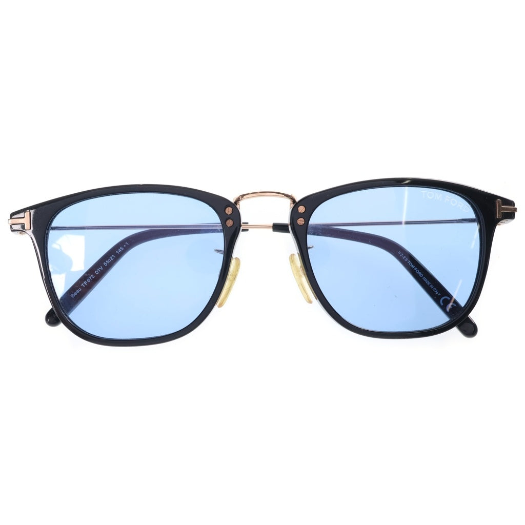 TOM FORD(トムフォード) Beau スクエア コンビネーションフレーム ブルーカラーレンズ サングラス 眼鏡 アイウェア ブラック/ブルー TF672