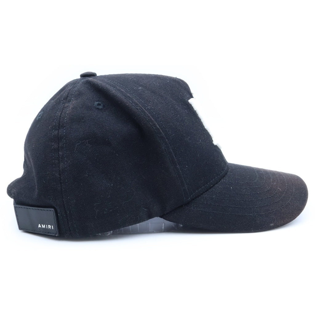 AMIRI(アミリ) FULL CANVAS MA HAT フルキャンバス フロントロゴ刺繍 ベースボールキャップ 帽子 ブラック AMHACP1016