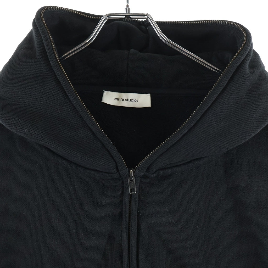 entire studios(エンタイア スタジオ) ETERNAL ZIP HOODIE エターナルジップ 長袖スウェットパーカー フーディ ブラック UNU-25-1003