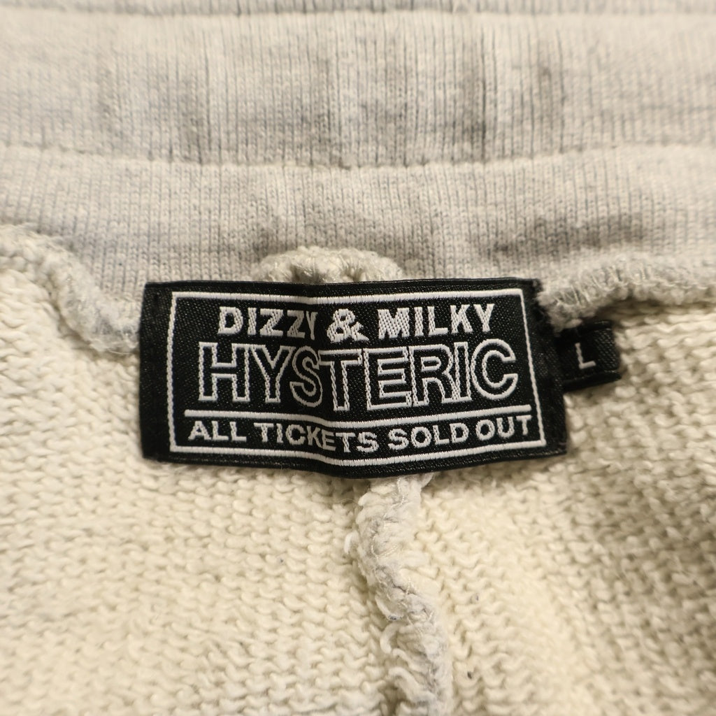 HYSTERIC GLAMOUR(ヒステリックグラマー) SEE NO EVIL フロントワンポイント スウェットパンツ グレー 02243CP06