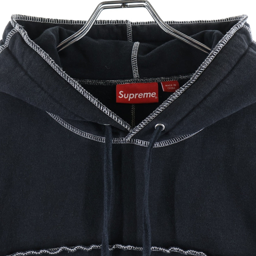 SUPREME(シュプリーム) 22SS Coverstitch Hooded Sweat カバーステッチ プルオーバー長袖スウェット フーディ ブラック