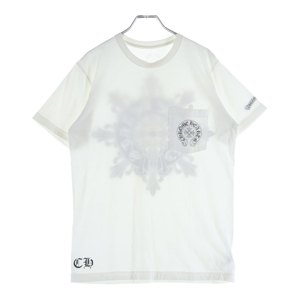 CHROME HEARTS(クロムハーツ) HORSESHOE FLORAL TEE バックホースシュー フローラルプリント クルーネック半袖Tシャツカットソー ホワイト
