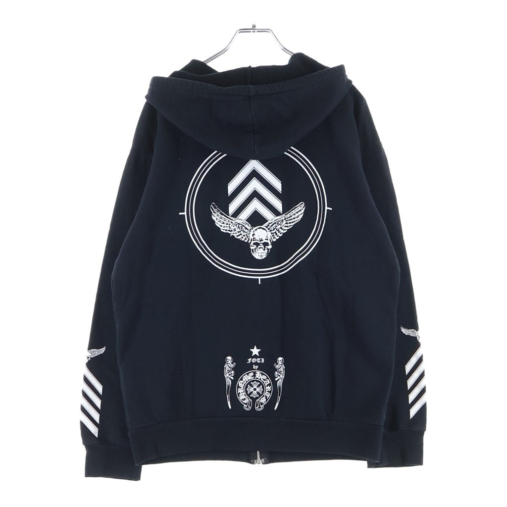 CHROME HEARTS(クロムハーツ) SWTSHRT HD ZIP FOTI フォティ マハリアバックプリント ジップアップ長袖スウェットパーカー フーディ ブラック