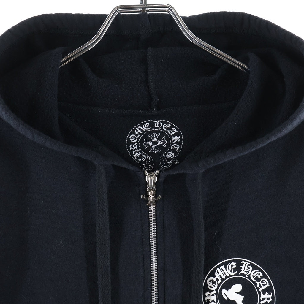 CHROME HEARTS(クロムハーツ) SWTSHRT HD ZIP FOTI フォティ マハリアバックプリント ジップアップ長袖スウェットパーカー フーディ ブラック