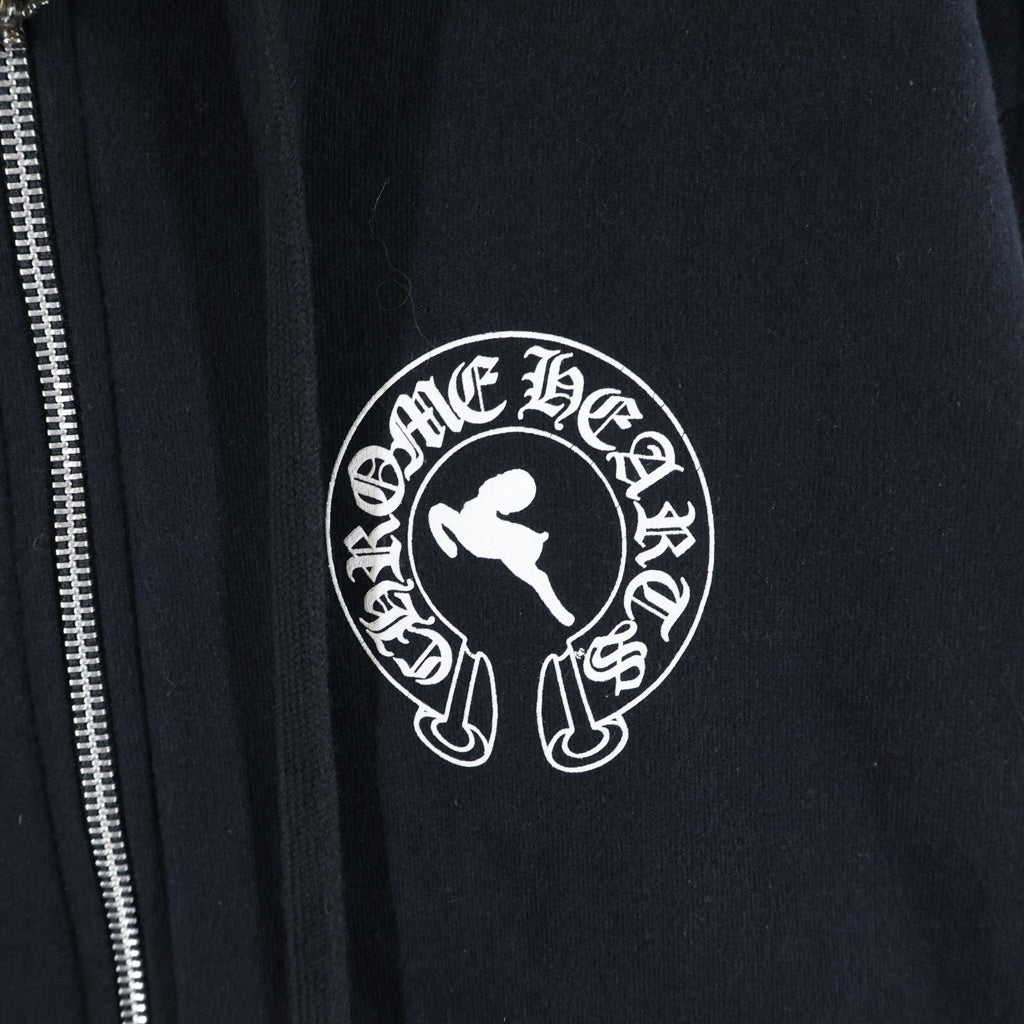 CHROME HEARTS(クロムハーツ) SWTSHRT HD ZIP FOTI フォティ マハリアバックプリント ジップアップ長袖スウェットパーカー フーディ ブラック