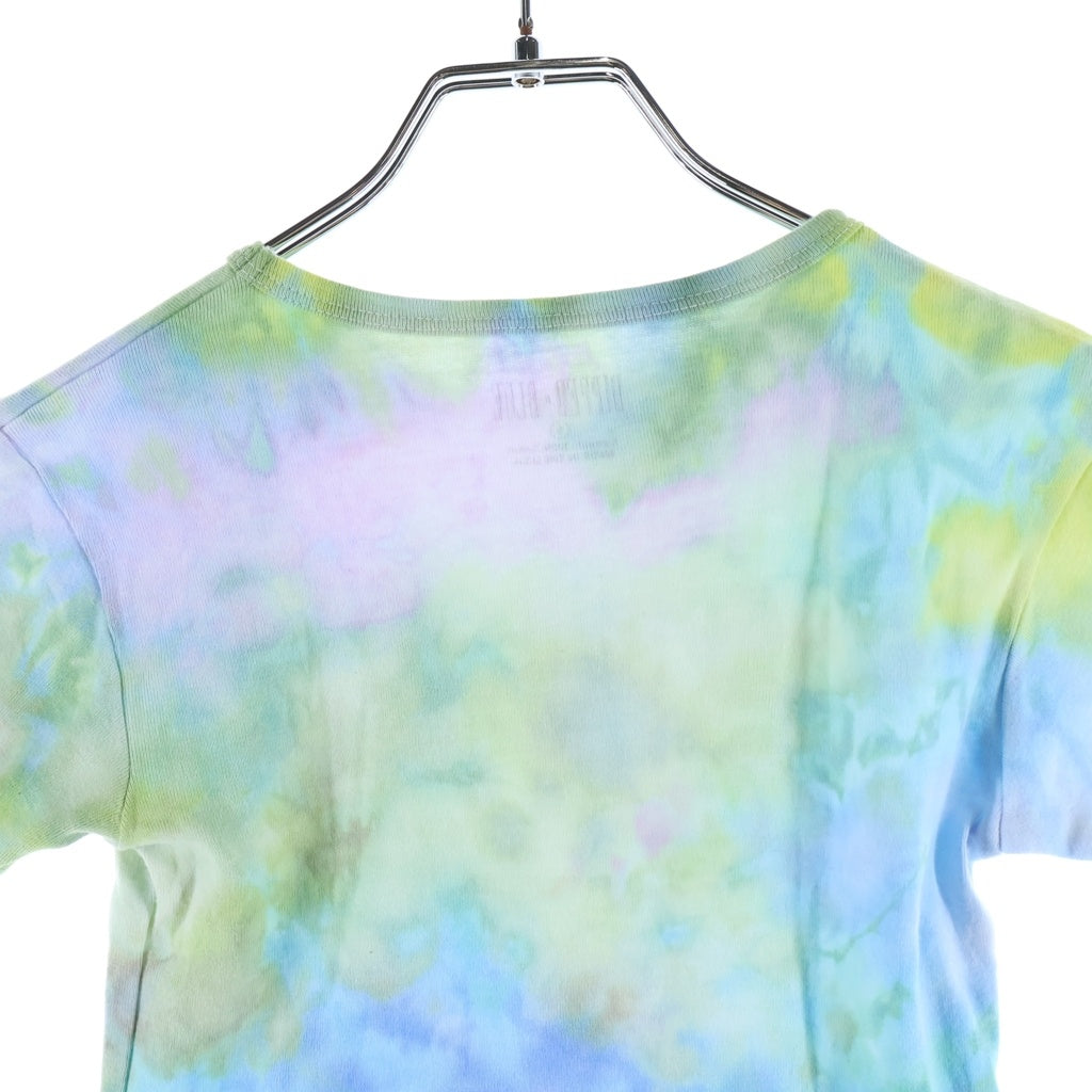 CHROME HEARTS(クロムハーツ) ×DIPPED IN BLUE Tie Dye Logo Print Cropped Tee ×ディップドインブルー タイダイ柄 クロップド丈 クルーネック半袖Tシャツカットソー ブルー レディース