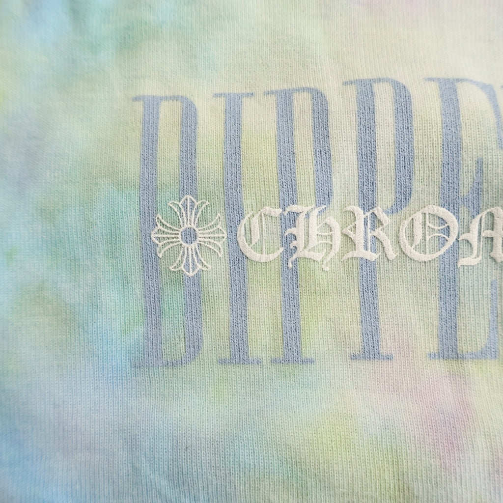 CHROME HEARTS(クロムハーツ) ×DIPPED IN BLUE Tie Dye Logo Print Cropped Tee ×ディップドインブルー タイダイ柄 クロップド丈 クルーネック半袖Tシャツカットソー ブルー レディース