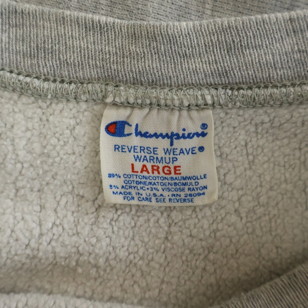 CHAMPION(チャンピオン) 80s VINTAGE REVERSE WAVE NOTRE DAME リヴァースウィーブ ノートルダム大学 カレッジロゴ トリコタグ プリントクルーネック長袖スウェットトレーナー グレー
