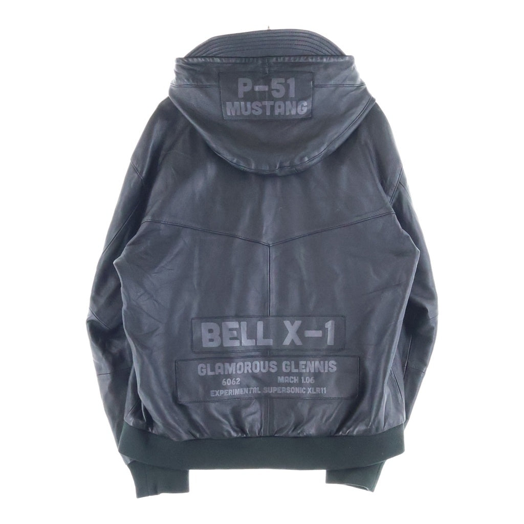 AVIREX(アヴィレックス) 20AW GLAMOROUS GLENNIS LEATHER TRACK JACKET グラマラス グレニス フーデッドレザートラックジャケット ブラック 6101054