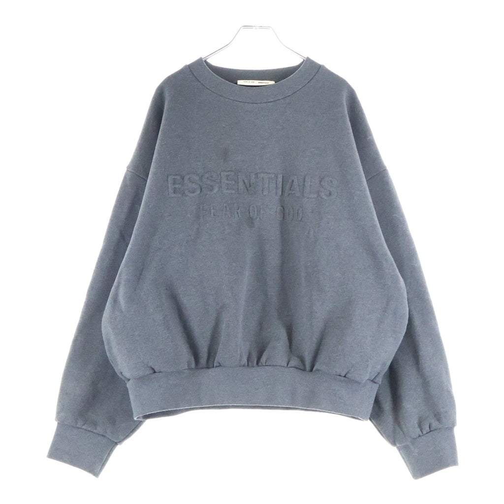 FEAR OF GOD ESSENTIALS(フィアオブゴッド エッセンシャルズ) CLASSIC CREWNECK SWEATSHIRT フロントエンボスロゴ クラシック クルーネック長袖スウェットトレーナー グレー 090233