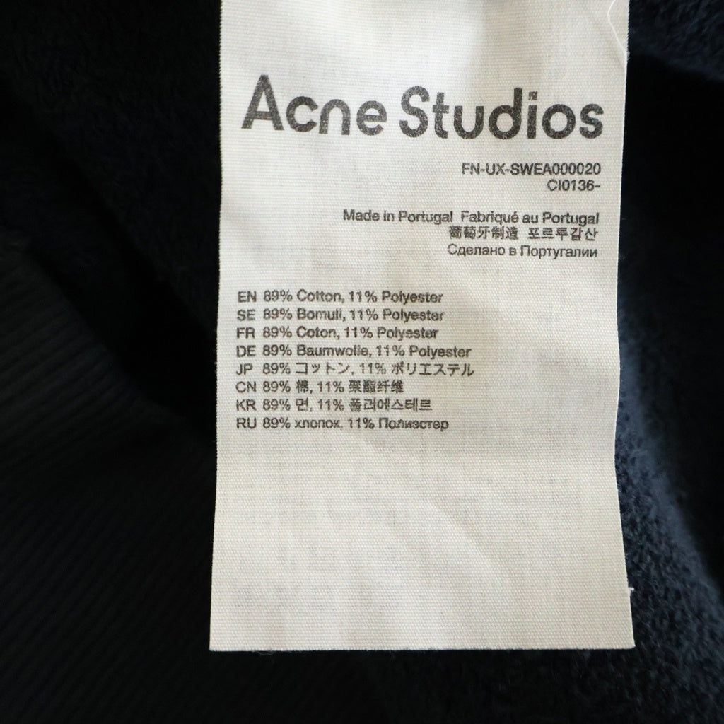 Acne Studios(アクネ ストゥディオズ) 24SS Logo hooded sweater バックロゴ プルオーバー長袖スウェットパーカー フーディ ブラック FN-UX-SWEA000020