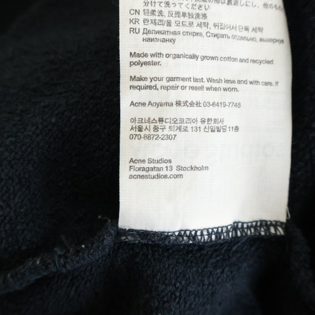 Acne Studios(アクネ ストゥディオズ) 24SS Logo hooded sweater バックロゴ プルオーバー長袖スウェットパーカー フーディ ブラック FN-UX-SWEA000020
