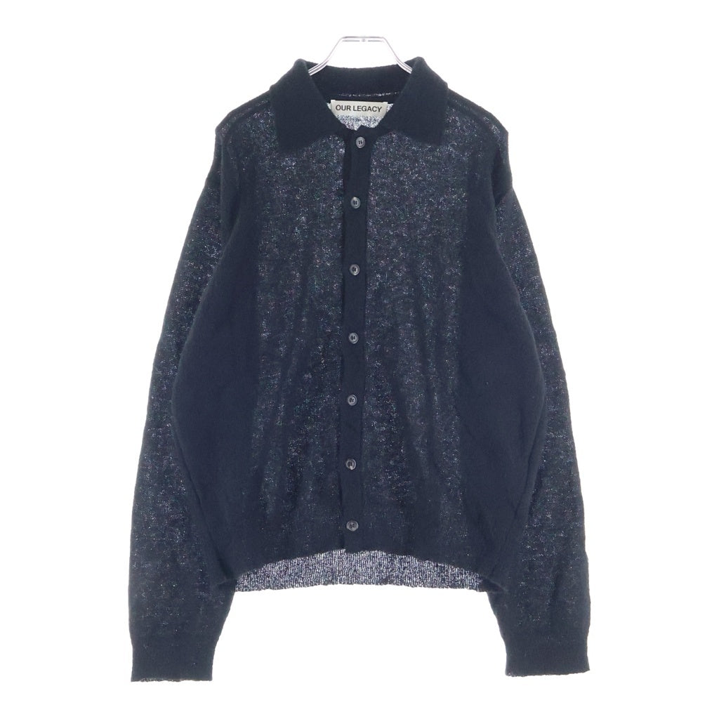 OUR LEGACY(アワーレガシー) EVENING POLO Black Fuzzy イブニング ファジー ポロ ウールニットカーディガン ブラック M4213ECFSE