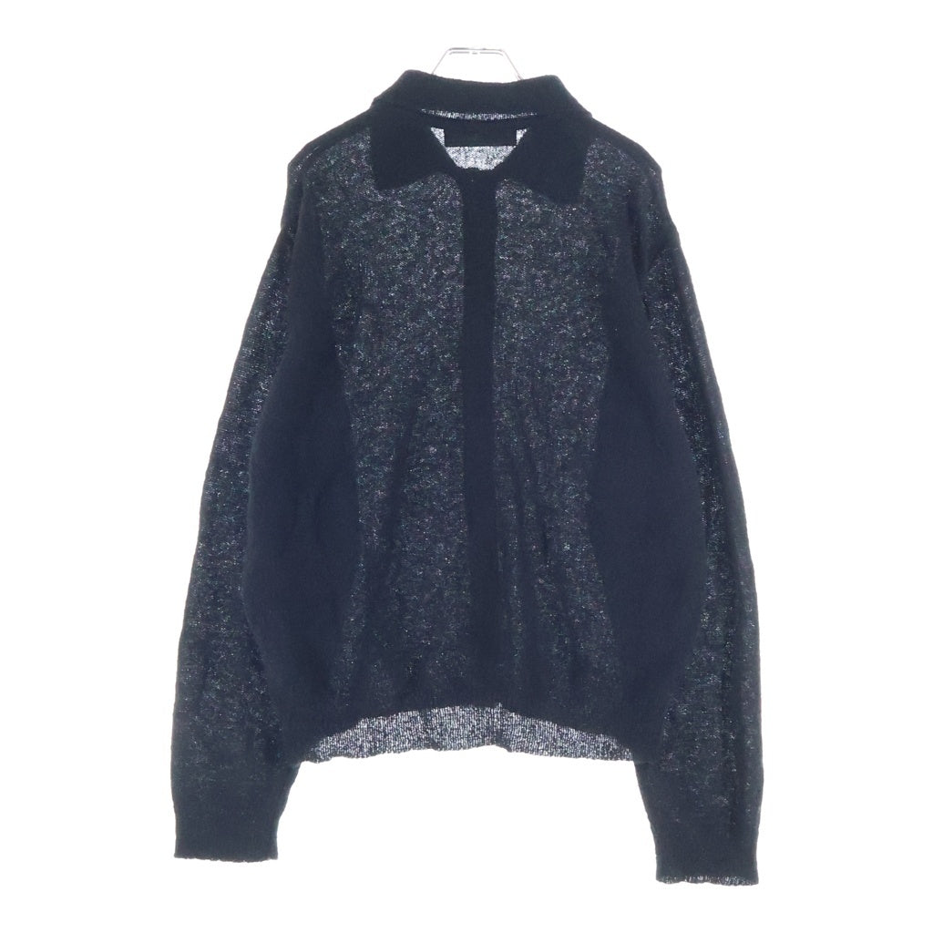 OUR LEGACY(アワーレガシー) EVENING POLO Black Fuzzy イブニング ファジー ポロ ウールニットカーディガン ブラック M4213ECFSE