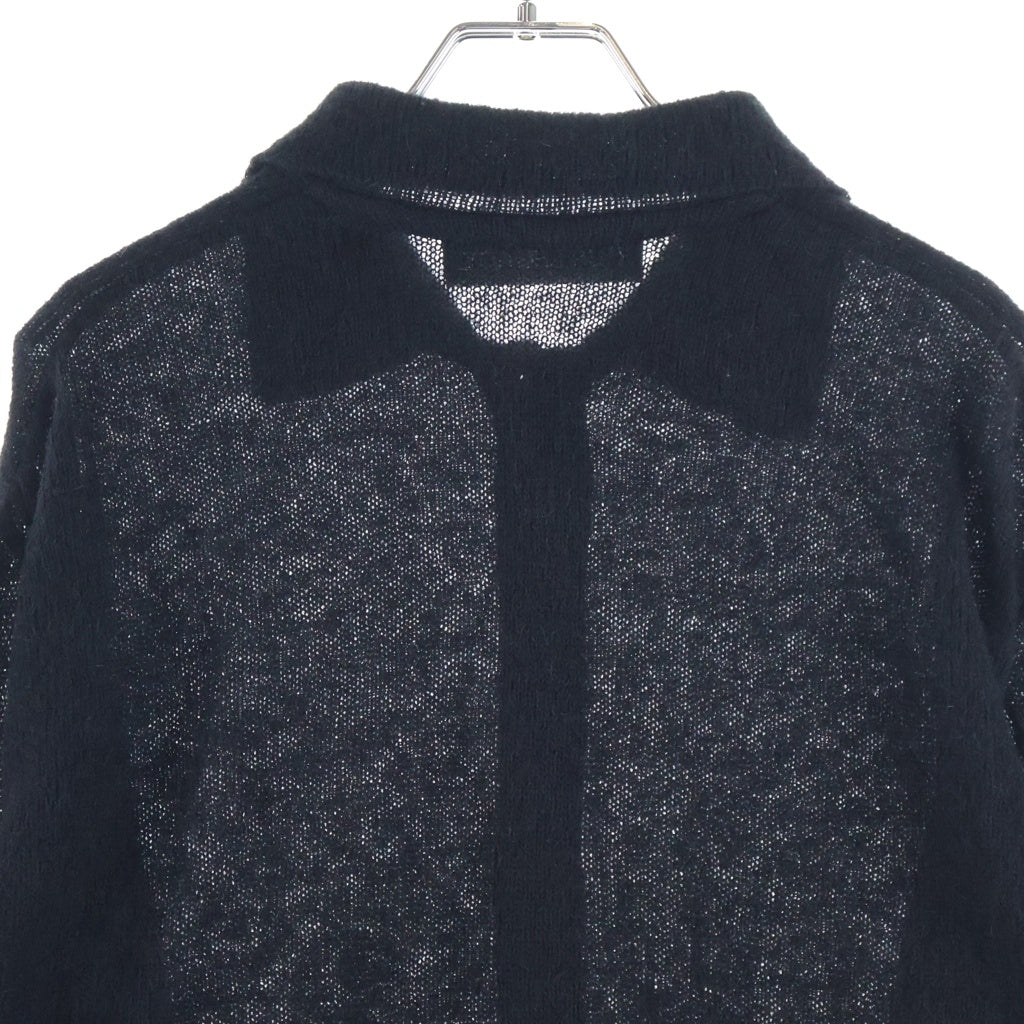 OUR LEGACY(アワーレガシー) EVENING POLO Black Fuzzy イブニング ファジー ポロ ウールニットカーディガン ブラック M4213ECFSE