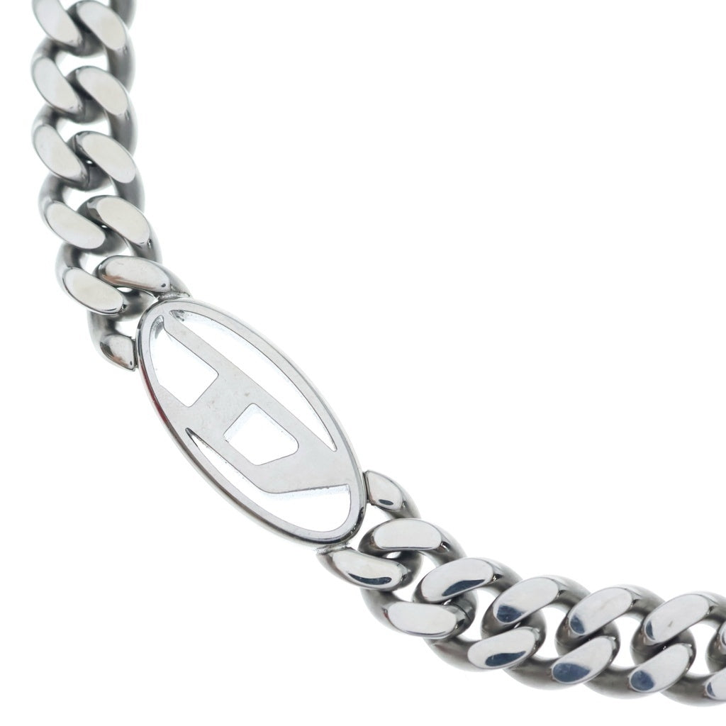 DIESEL(ディーゼル) フロントロゴモチーフ ステンレススチール 喜平チェーンネックレス シルバー DX1433040