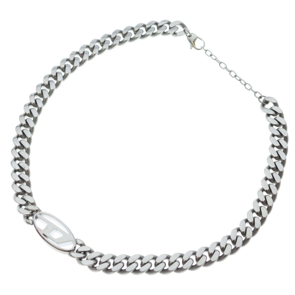 DIESEL(ディーゼル) フロントロゴモチーフ ステンレススチール 喜平チェーンネックレス シルバー DX1433040