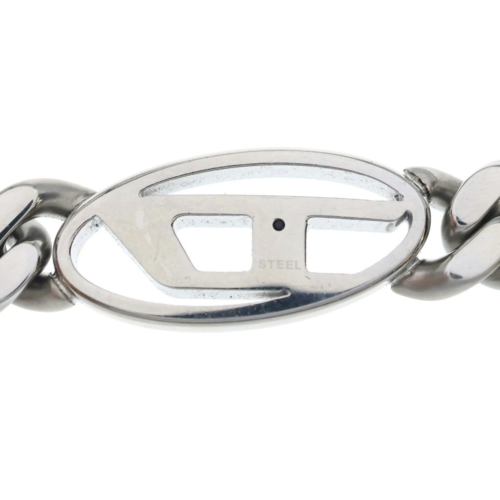 DIESEL(ディーゼル) フロントロゴモチーフ ステンレススチール 喜平チェーンネックレス シルバー DX1433040