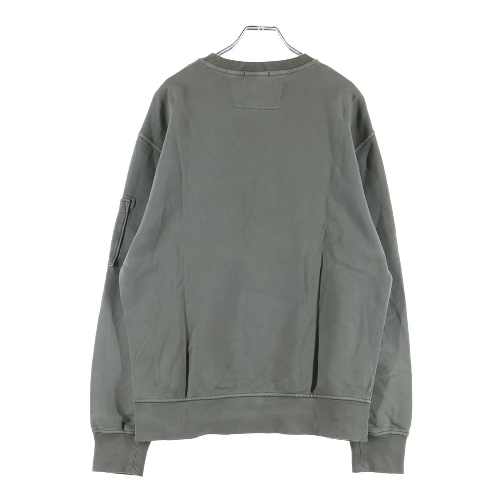 C.P. Company(シーピーカンパニー) Dyed Sweatshirt Capers クルーネック長袖スウェットトレーナー カーキ 19CMSS718A 006372R