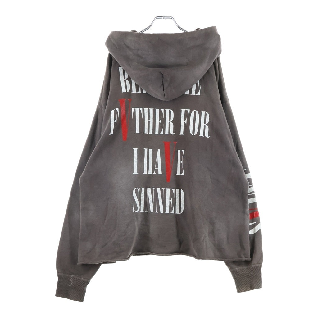 SAINT MICHAEL(セントマイケル) 22SS ×VLONE HOODIE SM ヴィーロン プリント スウェット プルオーバーパーカー チャコール SM-S22-0000-070
