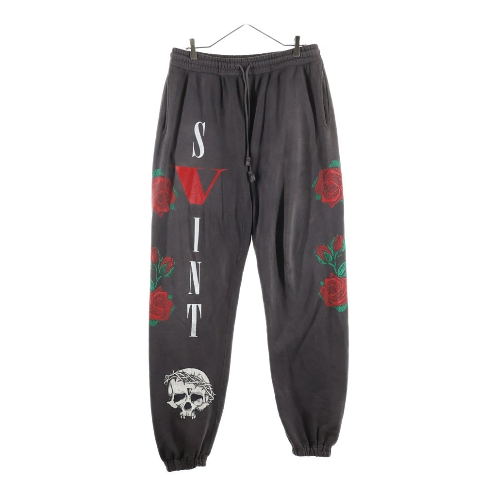 SAINT MICHAEL(セントマイケル) 22SS ×VLONE SWEAT PANTS ヴィーロン ヴィンテージ加工 スウェットパンツ チャコール SM-S22-0000-072