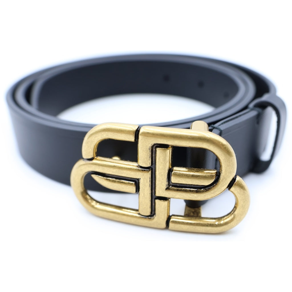 BALENCIAGA(バレンシアガ) BB LOGO BELT ゴールド金具 BBロゴ レザー