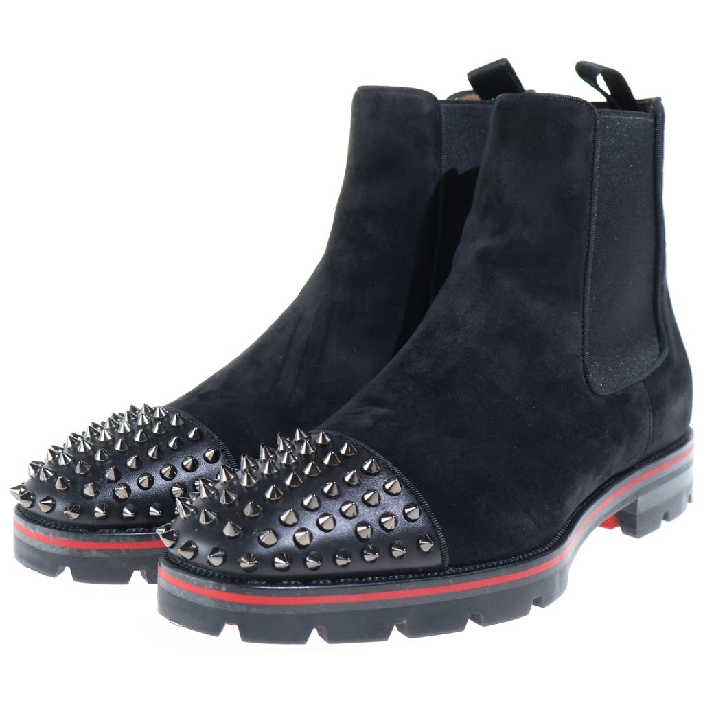 CHRISTIAN LOUBOUTIN(クリスチャンルブタン) Melon Spikes メロン スパイクス サイドゴア スウェードブーツ ブラック