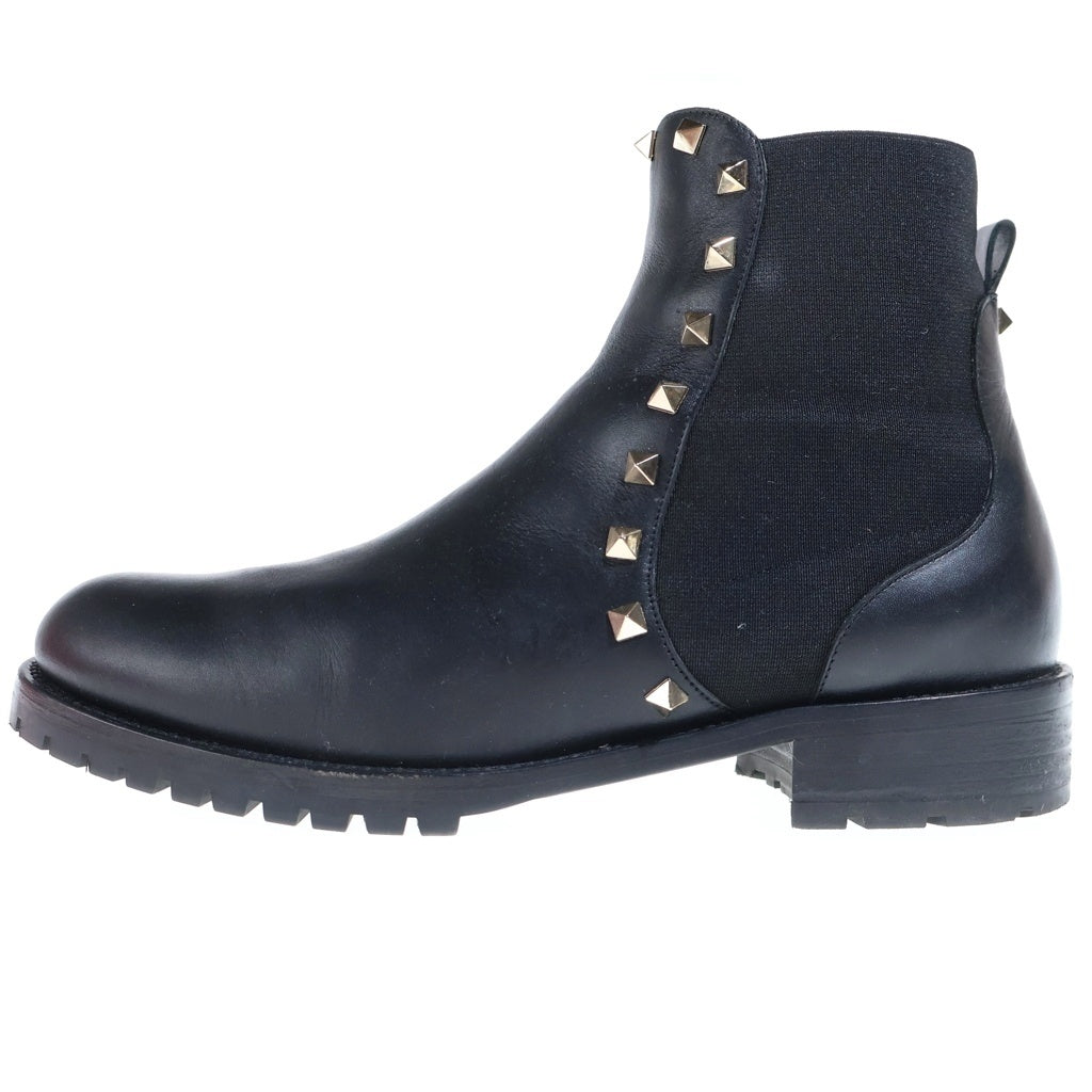 VALENTINO(ヴァレンティノ) Rockstud Accents Leather Boots ロック スタッズ サイドゴア レザーブーツ ブラック