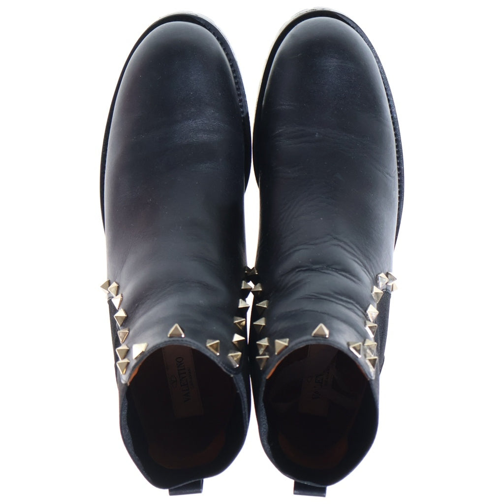VALENTINO(ヴァレンティノ) Rockstud Accents Leather Boots ロック スタッズ サイドゴア レザーブーツ ブラック