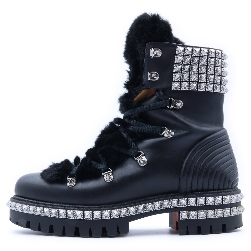 CHRISTIAN LOUBOUTIN(クリスチャンルブタン) 20SS Faux Fur Leather Combat Boots レザー コンバットブーツ ブラック