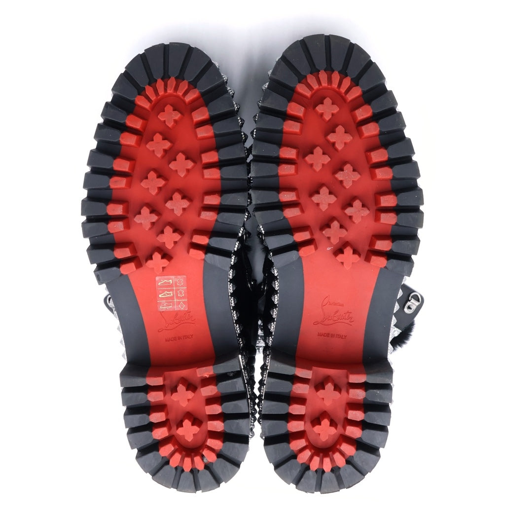 CHRISTIAN LOUBOUTIN(クリスチャンルブタン) 20SS Faux Fur Leather Combat Boots レザー コンバットブーツ ブラック
